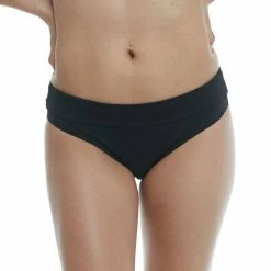 Skye Swimwear Reg Skye Swimwear Black Mid Waist Fold Over Bikini Bottom 43638
