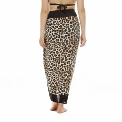 Skye Swimwear Reg Skye Swimwear Hula Sarong Black Leopard Cover Up 72076