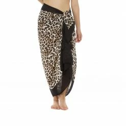 Skye Swimwear Reg Skye Swimwear Hula Sarong Black Leopard Cover Up 72076