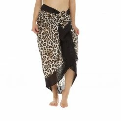 Skye Swimwear Reg Skye Swimwear Hula Sarong Black Leopard Cover Up 72076
