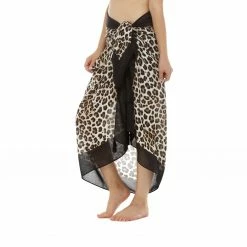 Skye Swimwear Reg Skye Swimwear Hula Sarong Black Leopard Cover Up 72076