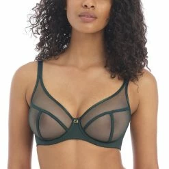 Freya Snapshot Emerald Green All Sheer Unlined Bra 400921 Bras