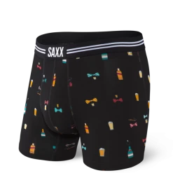 Saxx Vibe Black Bowtie And Booze Modern Fit Boxer Brief Underwear BM35