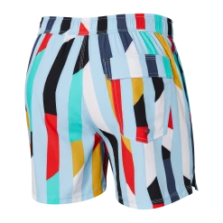 Saxx Oh Buoy 2N1 Volley Cut Work Stripe Airy Blue Mens Swimwear SW03L
