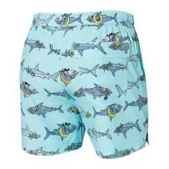 Saxx Oh Buoy 2N1 Volley Pool Sharks Sea Glass Mens Swimwear SW03L