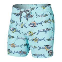 Saxx Oh Buoy 2N1 Volley Pool Sharks Sea Glass Mens Swimwear SW03L