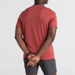 Saxx All Day Aerator Desert Red Heather Short Sleeve T Shirt SC14 T-Shirt Bra