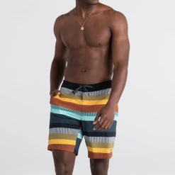 Saxx Betawave Boardie Blanket Stripe Multi Mens Swimwear SW02L