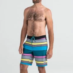 Saxx Betawave Boardie Multi Stripe Mens Swimwear SW02L