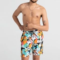 Saxx Oh Buoy 2N1 Volley Multi Tropix Mens 7" Swimwear SW04L