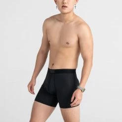 Saxx Quest 2.0 Black Modern Fit Boxer Brief Underwear BB70F Mens