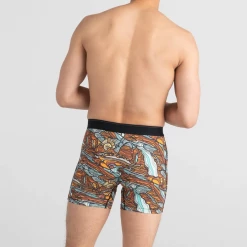 Mens Saxx Quest 2.0 Carved Landscape Multi Modern Fit Boxer Brief Underwear BB70F