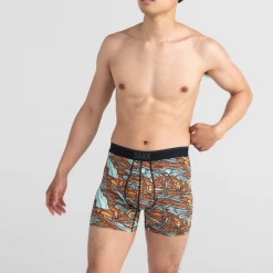 Mens Saxx Quest 2.0 Carved Landscape Multi Modern Fit Boxer Brief Underwear BB70F