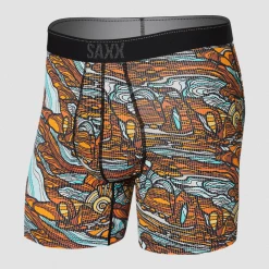 Mens Saxx Quest 2.0 Carved Landscape Multi Modern Fit Boxer Brief Underwear BB70F