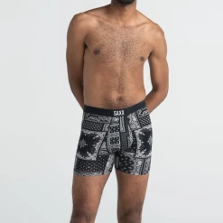 Saxx Vibe Black Bandana Republic Modern Fit Boxer Brief Mens Underwear BM35