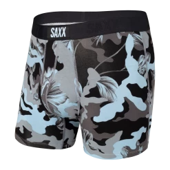 Mens Saxx Vibe Blue Camo Flora Modern Fit Boxer Brief Underwear BM35