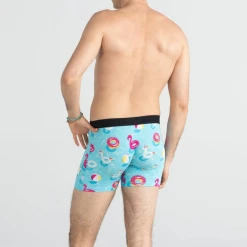 Saxx Vibe Pool Party Blue Modern Fit Boxer Brief Mens Underwear BM35