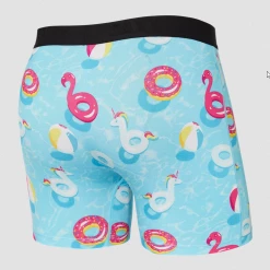 Saxx Vibe Pool Party Blue Modern Fit Boxer Brief Mens Underwear BM35