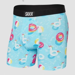 Saxx Vibe Pool Party Blue Modern Fit Boxer Brief Mens Underwear BM35