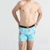 Saxx Vibe Pool Party Blue Modern Fit Boxer Brief Mens Underwear BM35