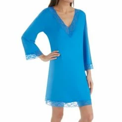Shadowline Loungewear `Before Bed Sapphire Lace Trim Sleepshirt 65117