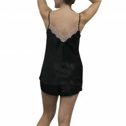 Shadowline Loungewear Black Cami Tap Pant Set 4506 Lingerie