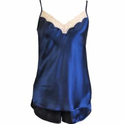 Shadowline Loungewear Navy Cami Tap Pant Plus Size Set 4506X