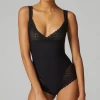 Simone Perele Subtile Black Bodysuit Shapewear 19Y500