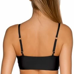 Swimsystems Swim Systems Sivan Black Crop Zip Up Bikini Top T530