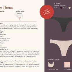 Proof Leak Free Basic Colors Thong Panty TG1001 Panties