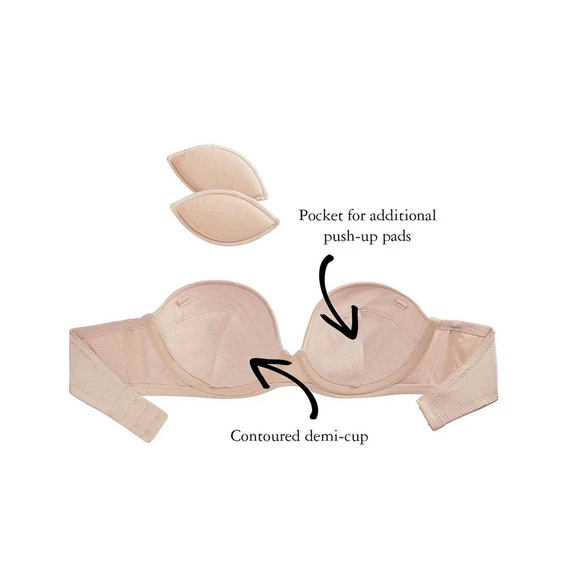 The Little Bra Company Sascha Nude Smooth Strapless Push Up Bra F001S 5 The Little Bra Company Sascha Nude Smooth Strapless Push Up Bra F001S