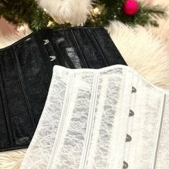 The Bra Genie Underbust Black And White Lace Corset Lingerie