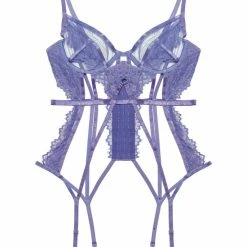 Playful Promises Wolf & Whistle Claire Blue Basque WWl825B Bra & Panty Sets
