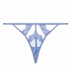 Bra & Panty Sets Playful Promises Wolf & Whistle Claire Blue Lace Thong Panty WWl8248