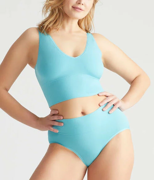 Bras Yummie Claudia Aqua Comfortably Curved Longline Seamless Bralette Bra YD5-052 3 Bras Yummie Claudia Aqua Comfortably Curved Longline Seamless Bralette Bra YD5-052