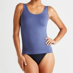 Yummie Non Shaping Crown Blue 2 Way Seamless Tank YD5-060 PJS & Lounge