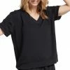 Yummie Lounge French Terry Black Top Loungewear YL1-097