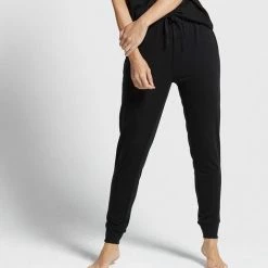 Yummie Lounge French Terry Black Slim Leg Jogger YL2-072 Petite