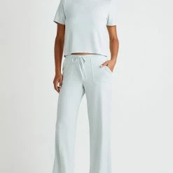 Yummie Loungewear Baby French Terry Misty Blue Peek A Boo Top YL1-109