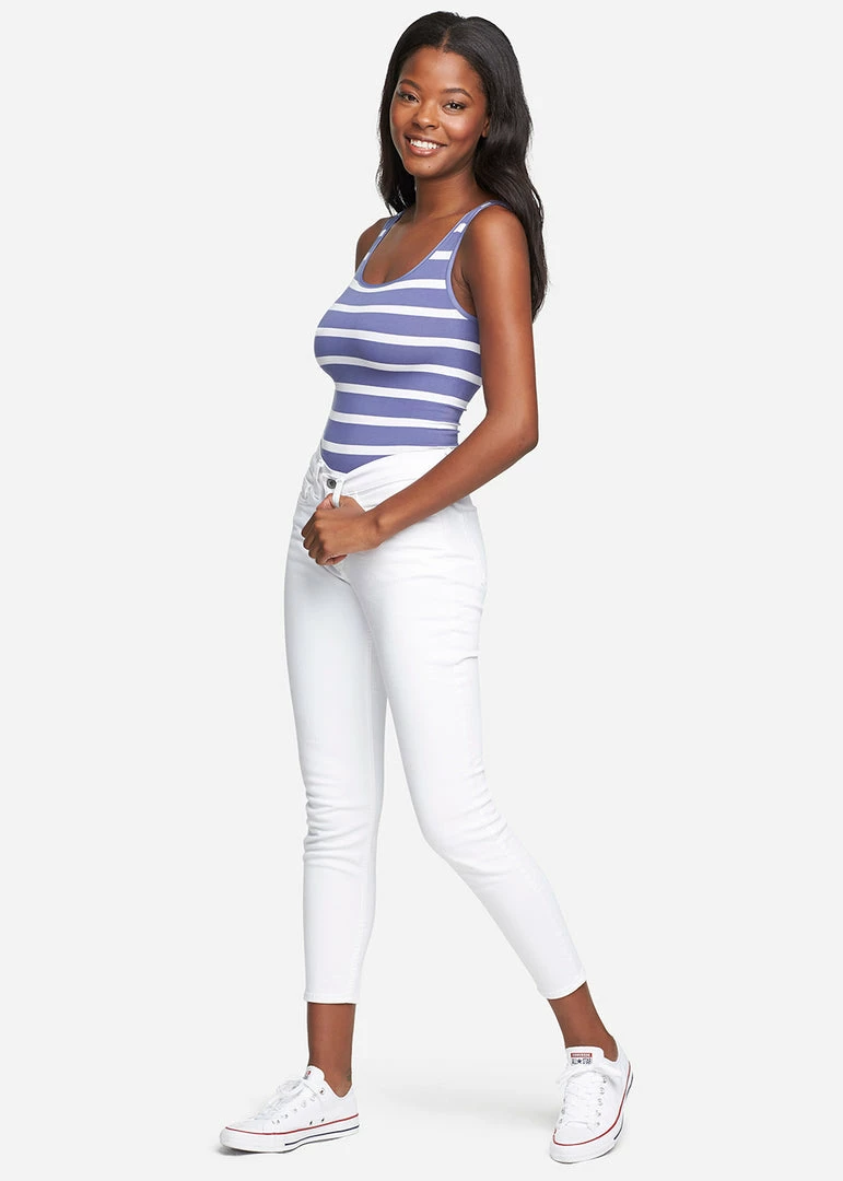 Yummie Ruby Marlin Blue And White Stripe Cotton Shaping Thong Bodysuit YT5-099 Shape 6 Yummie Ruby Marlin Blue And White Stripe Cotton Shaping Thong Bodysuit YT5-099 Shape