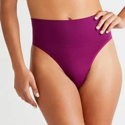 Yummie Outlast Ultralight Plum Caspia Shaping Thong Panty YT5-160 Bra & Panty Sets