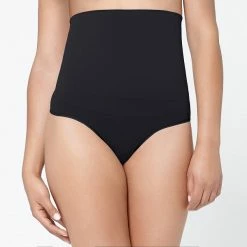 Yummie Danielle Hi Waist Thong Black Shapewear YT5-102 Panties