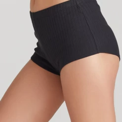 Yummie Cotton Stretch Black Rib Sleep Short YL2-522 Panties