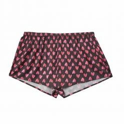 Playful Promises Wolf & Whistle Heart Print Satin Pajama Set WWL908 Petite