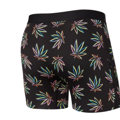 Mens Saxx Daytripper Black Leaves Boxer Brief Underwear BB11F