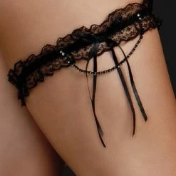 I Collection ICollection Lingerie Amor Black Lace Plus Size Garter 7400