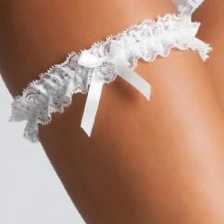 I Collection ICollection Lingerie Sophena White Lace Garter 7489