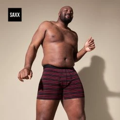 Saxx Platinum Black Red Print Boxer Brief Underwear BB42F