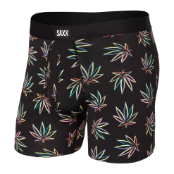 Mens Saxx Daytripper Black Leaves Boxer Brief Underwear BB11F