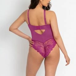 Curvy Kate Scantilly Indulgence Orchid Stretch Lace Bodysuit 010704